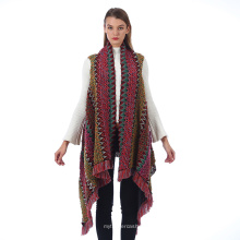 Poncho feminino de inverno lenço quente superdimensionado para senhoras xales de caxemira